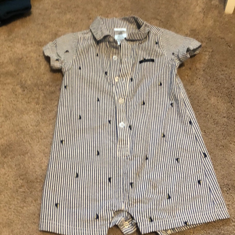 Baby boy sailboat romper